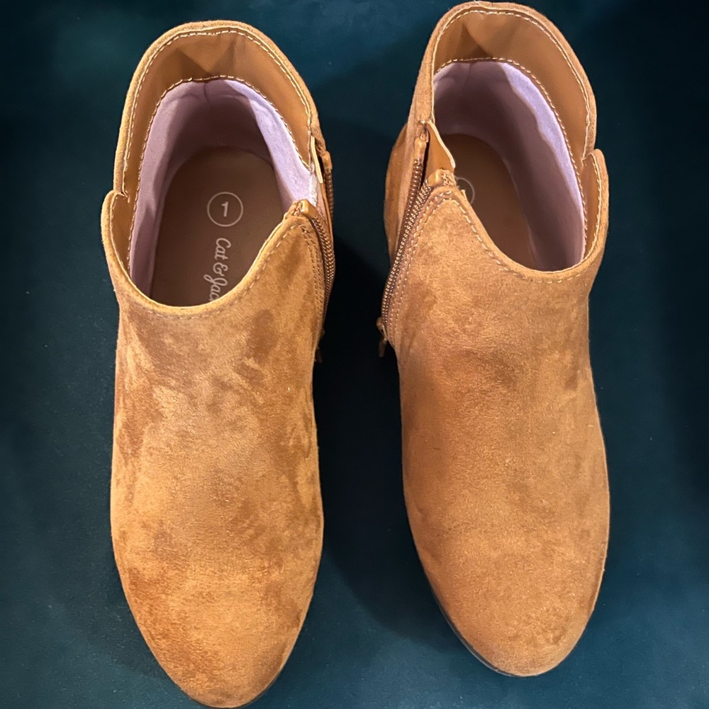 Cognac Cat & Jack Girls Ankle Boots